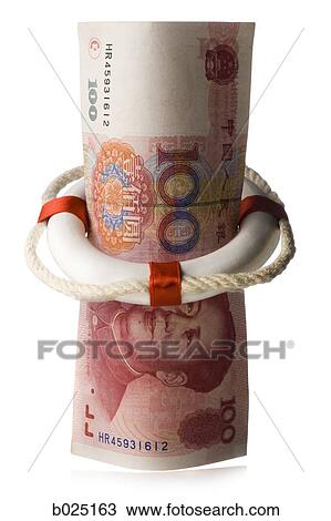 chinese yuan in a life preserver View Large Photo Image Stock Image - chinese yuan in a life preserver. Fotosearch