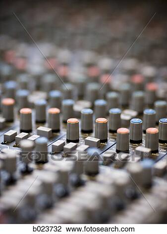Stock Image - control panel in a recording studio. Fotosearch