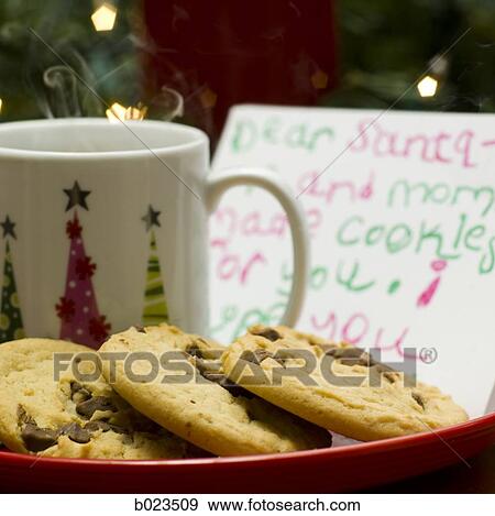 Stock Photo - cookies and milk for santa. Fotosearch