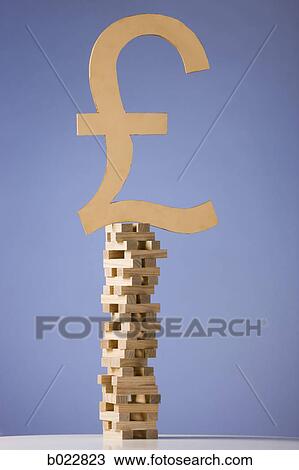 currency symbol on a tower of blocks View Large Photo Image Stock Image - currency symbol on a tower of blocks. Fotosearch