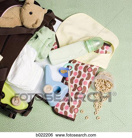 diaper bag spilled over View Large Photo Image Stock Photograph - diaper bag spilled over. Fotosearch
