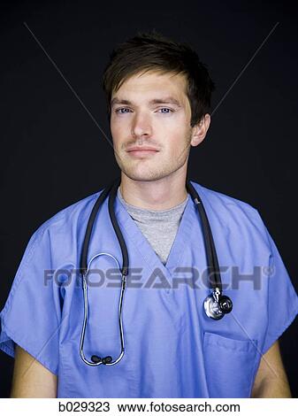 Stock Image - doctor wearing scrubs. Fotosearch