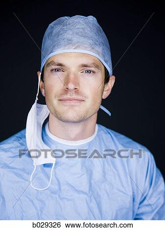 Stock Photograph - doctor wearing surgical scrubs. Fotosearch