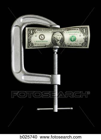 dollar in a clamp View Large Photo Image Stock Image - dollar in a clamp. Fotosearch
