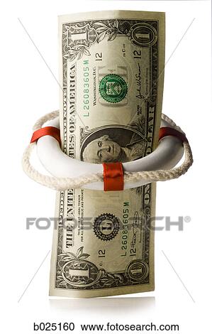 dollar in a life preserver View Large Photo Image Stock Image - dollar in a life preserver. Fotosearch
