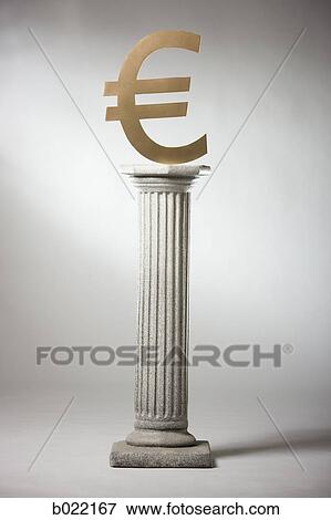 Stock Photo - euro symbol on a pedestal. Fotosearch