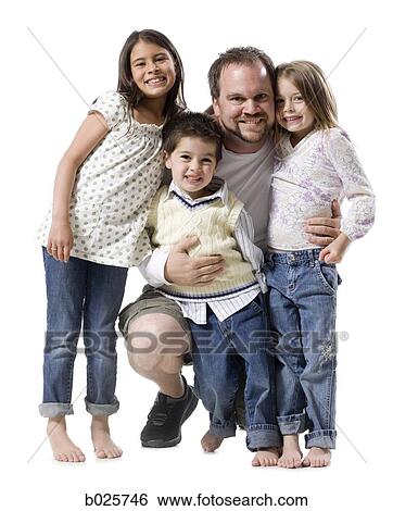 father and three children View Large Photo Image Stock Photograph - father and three children. Fotosearch