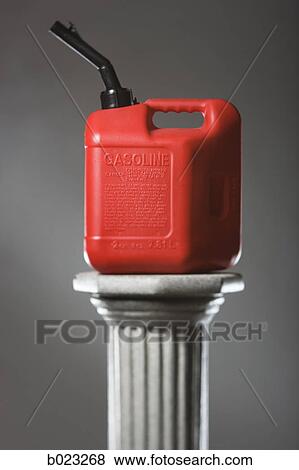 gas can on a pedestal View Large Photo Image Stock Photo - gas can on a pedestal. Fotosearch