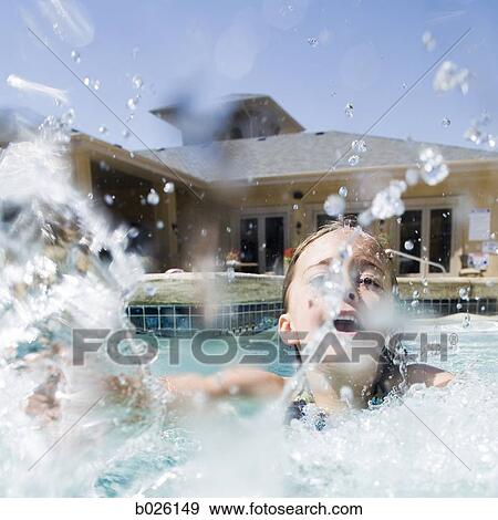 girl in a swimming pool View Large Photo Image Stock Photo - girl in a swimming pool. Fotosearch