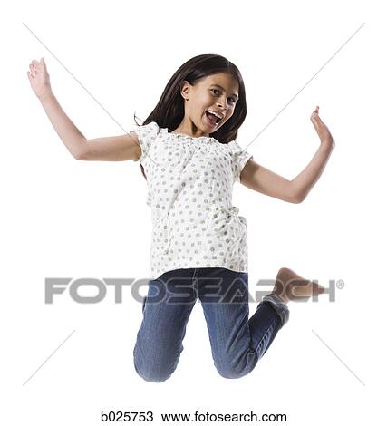 Stock Image - girl jumping. Fotosearch