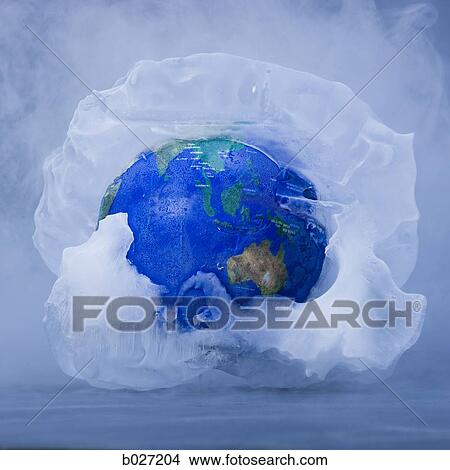 globe covered in ice View Large Photo Image Picture - globe covered in ice. Fotosearch