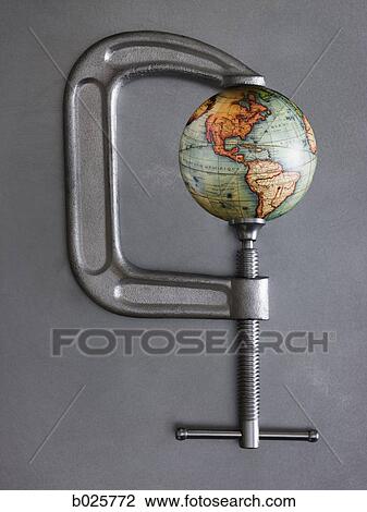 globe in a clamp View Large Photo Image Stock Image - globe in a clamp. Fotosearch
