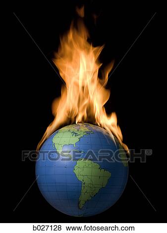 globe on fire View Large Photo Image Stock Photo - globe on fire. Fotosearch