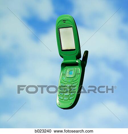 Stock Image - green cell phone. Fotosearch