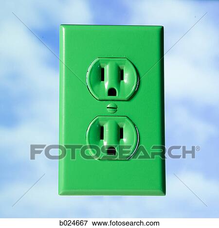 green power outlet View Large Photo Image Stock Photo - green power outlet. Fotosearch
