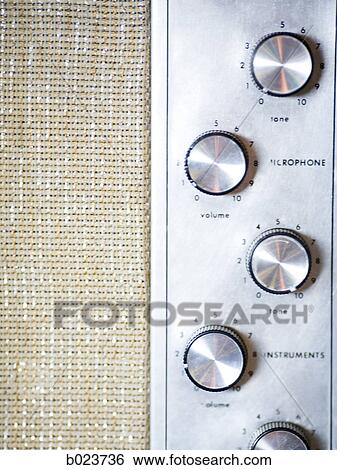 Stock Photograph - knobs in a recording studio. Fotosearch
