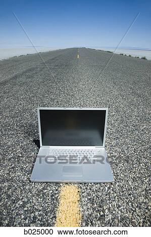 laptop in the middle of the highway View Large Photo Image Stock Image - laptop in the middle of the highway. Fotosearch
