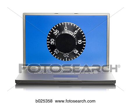 laptop with a safe dial on the screen View Large Photo Image Stock Photo - laptop with a safe dial on the screen. Fotosearch