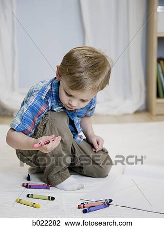 little boy coloring View Large Photo Image Stock Image - little boy coloring. Fotosearch
