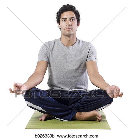 Stock Image - man doing yoga. Fotosearch