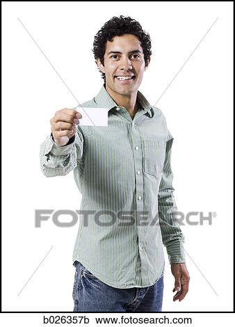 man holding business card View Large Photo Image Stock Image - man holding business card. Fotosearch