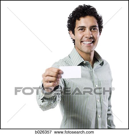 man holding business card View Large Photo Image Stock Photo - man holding business card. Fotosearch