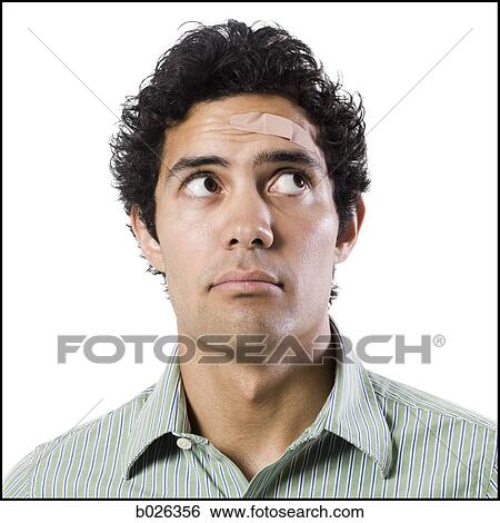 man with a bandaid on his head View Large Photo Image Stock Photograph - man with a bandaid on his head. Fotosearch