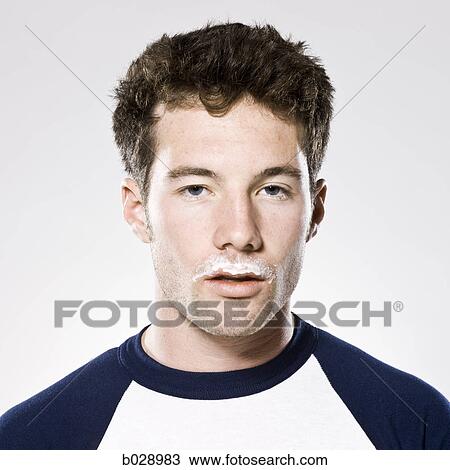 man with a milk mustache View Large Photo Image Stock Image - man with a milk mustache. Fotosearch