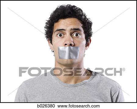 man with tape on his mouth View Large Photo Image Stock Image - man with tape on his mouth. Fotosearch