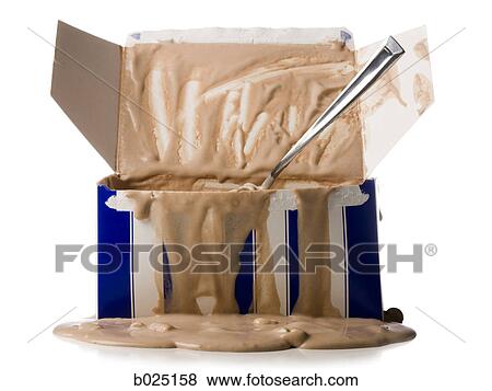 melted ice cream with a spoon in it View Large Photo Image Stock Photo - melted ice cream with a spoon in it. Fotosearch