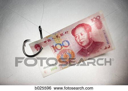 Stock Photograph - money on a fish hook. Fotosearch