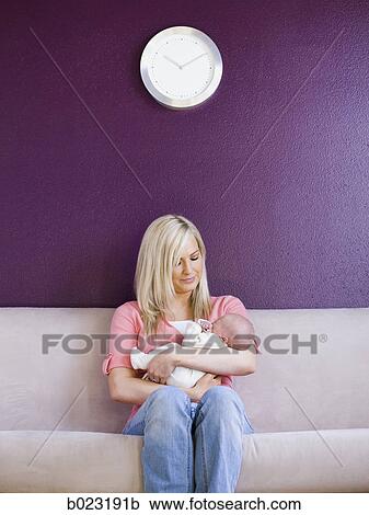 Stock Image - mother and newborn baby. Fotosearch