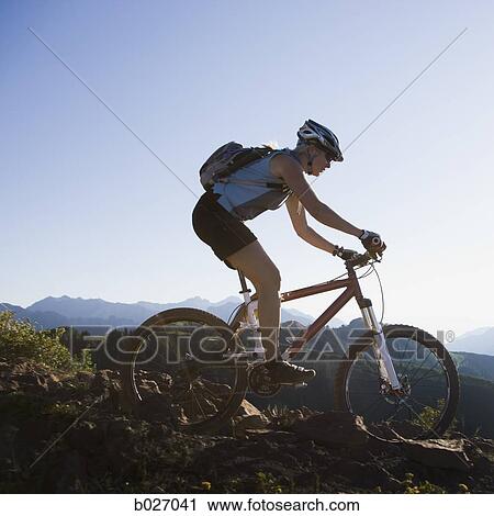 Stock Image - mountain biker. Fotosearch