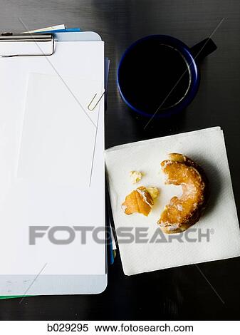 notebook and coffee and donut View Large Photo Image Stock Photography - notebook and coffee and donut. Fotosearch