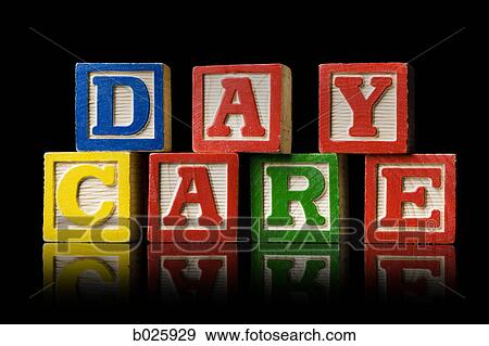 nursery blocks spelling "day care" View Large Photo Image Stock Photo - nursery blocks spelling "day care". Fotosearch