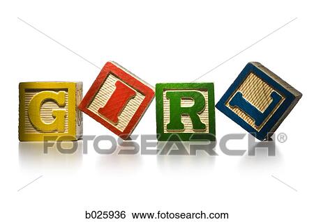 nursery blocks spelling "girl" View Large Photo Image Stock Photograph - nursery blocks spelling "girl". Fotosearch