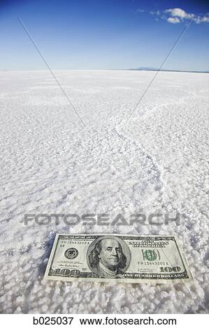 one hundred dollar bill in the middle of nowhere View Large Photo Image Stock Photo - one hundred dollar bill in the middle of nowhere. Fotosearch