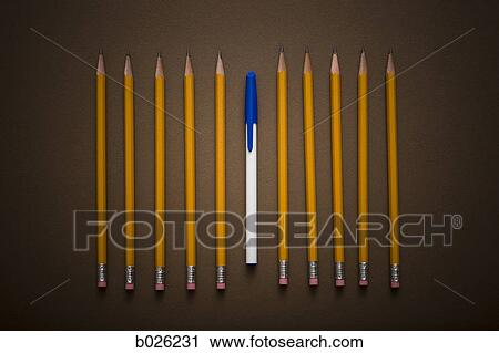 one pen among many pencils View Large Photo Image Stock Image - one pen among many pencils. Fotosearch