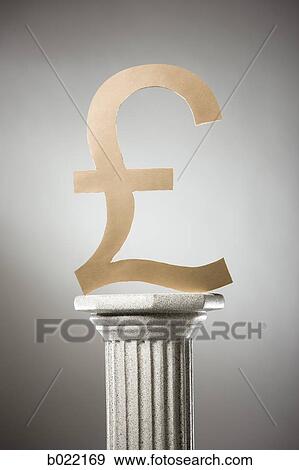 Stock Photo - pound symbol on a pedestal. Fotosearch