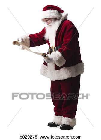 Stock Photo - santa claus checking his list. Fotosearch