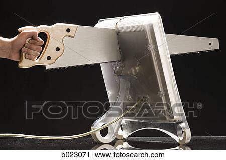 saw cutting a computer monitor View Large Photo Image Stock Image - saw cutting a computer monitor. Fotosearch