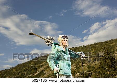 skier looking for the snow View Large Photo Image Stock Photography - skier looking for the snow. Fotosearch