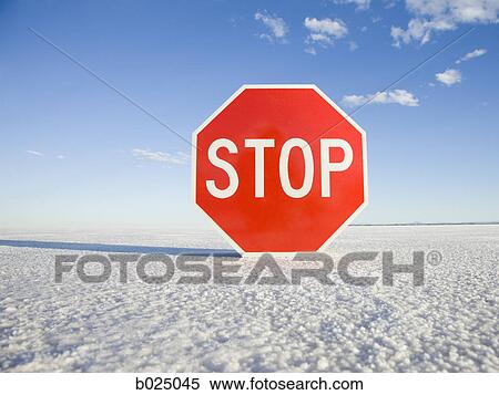 Stock Photography - stop sign in the middle of nowhere. Fotosearch