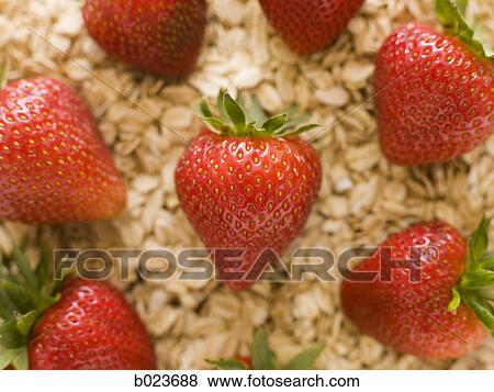 strawberries and oats View Large Photo Image Stock Photo - strawberries and oats. Fotosearch