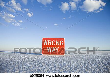 Picture - street sign in the middle of nowhere. Fotosearch