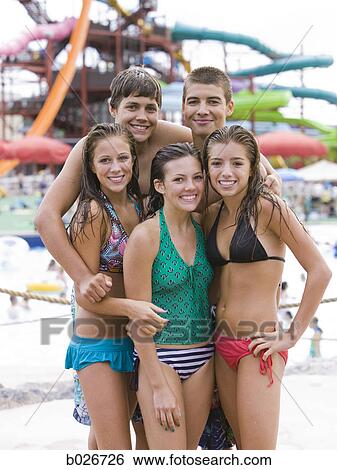 teenagers at a waterpark View Large Photo Image Stock Photograph - teenagers at a waterpark. Fotosearch