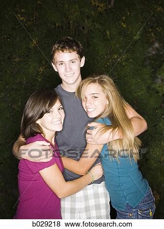 three teenagers View Large Photo Image Stock Photo - three teenagers. Fotosearch