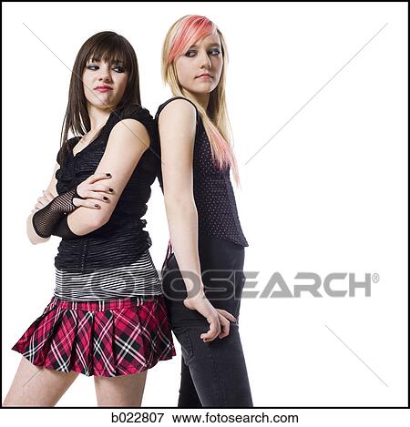 Stock Photo - two rocker girls. Fotosearch