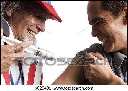 uncle sam giving a man an injection View Large Photo Image Stock Photography - uncle sam giving a man an injection. Fotosearch