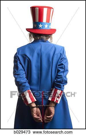 Stock Image - uncle sam in handcuffs. Fotosearch